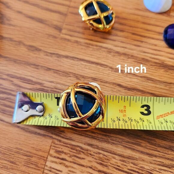 JOAN RIVERS Gold Cage Cabochon Comfort Clip Earrings, 5 Colors! TIMELESS CHIC! - Picture 6 of 10